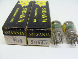  vacuum tube 5654 (6AK5)2 pcs set SYLVANIA black plate boxed 3 months guarantee #015-062