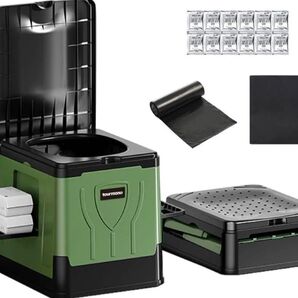 簡易トイレ 非常用トイレ アウトドア・防災・介護用|携帯トイレ 折りたたみ式 両側に収納棚付き 多機能 耐荷重150kg