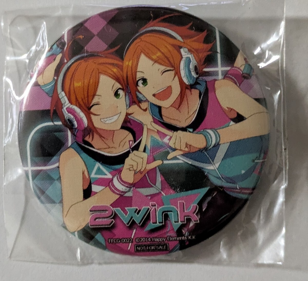 あんスタ バクステパス 2wink アクスタ ひなた ゆうた 缶バッジ 新品☆あんスタ☆2wink【葵ひなた】一番カフェ☆ハート型缶