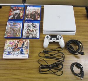 #w46【梱100】ソニー PlayStation4 PS4 CUH-2100B ホワイト ペルソナ5 ドラゴンクエスト 他 本体 ソフト まとめセット