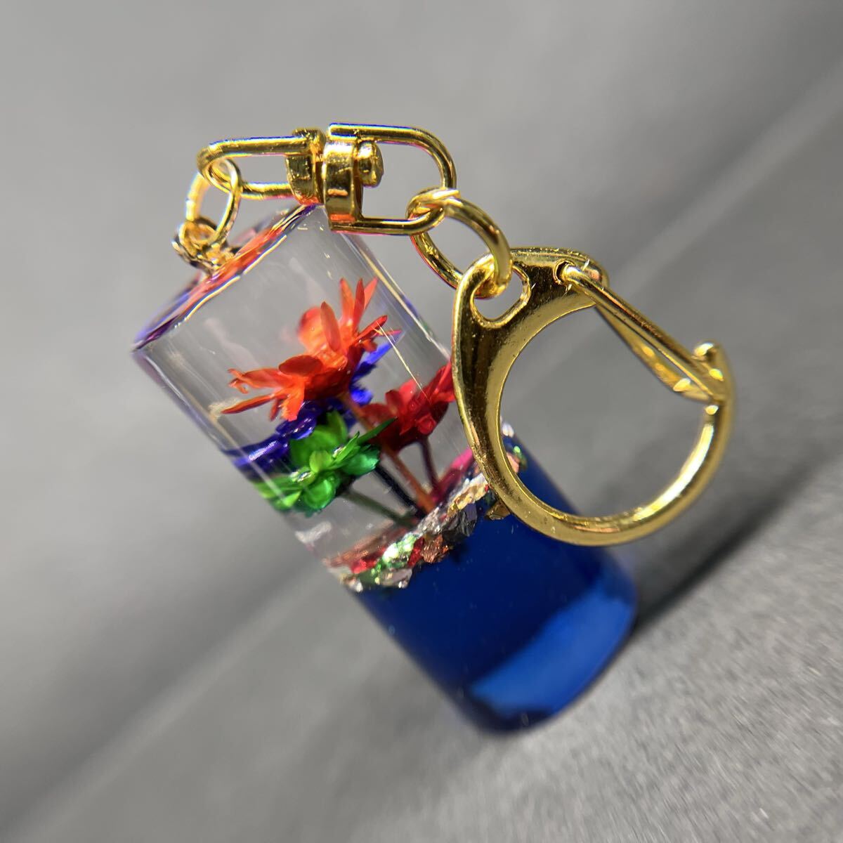 水中花☆グリップキーホルダー 3セット 緑・赤・オレンジ・ナルディーキーホルダー 水中花☆グリップキーホルダー 3セット 緑・赤・オレンジ