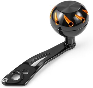 yu419(金」黒) ベイトリール ドラムリール用 ハンドル シマノ Shimano ダイワ Daiwa 適合 アルミニウム合金製 全長93MM カスタムパーツ