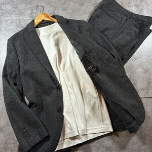 【美品・L相当】B:MING by BEAMS ビーミング バイ ビームス ツイード セットアップ スーツ 上下 グレー ウール混 ストレッチ メンズ 秋冬