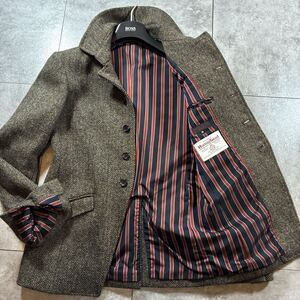 【美品・M】REATS TAILOR ZAZOUS リーツテーラー ザズー HarrisTweed ハリスツイード ジャケットコート ヘリンボーン ストライプ 秋冬