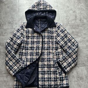 【美品・M〜L】NEW YORKER ニューヨーカー キルティング コート ジャケット チェック 着脱フード レディース 秋冬 11AR ブルゾン アウター