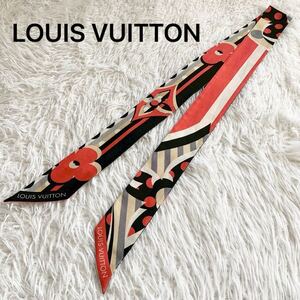 LOUIS VUITTON ルイヴィトン バンドーBB ポップモノグラム リボンスカーフ スカーフ バッグアクセサリー モノグラムフラワー 水玉 M76187