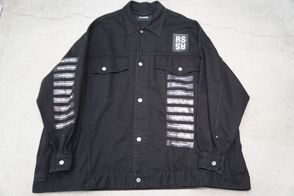 美品 18SS RAF SIMONS ラフシモンズ オーバーサイズ デニム ジャケット ビッグ Gジャン ピーターサヴィル JOY DIVISION 181-723本物1012P♪