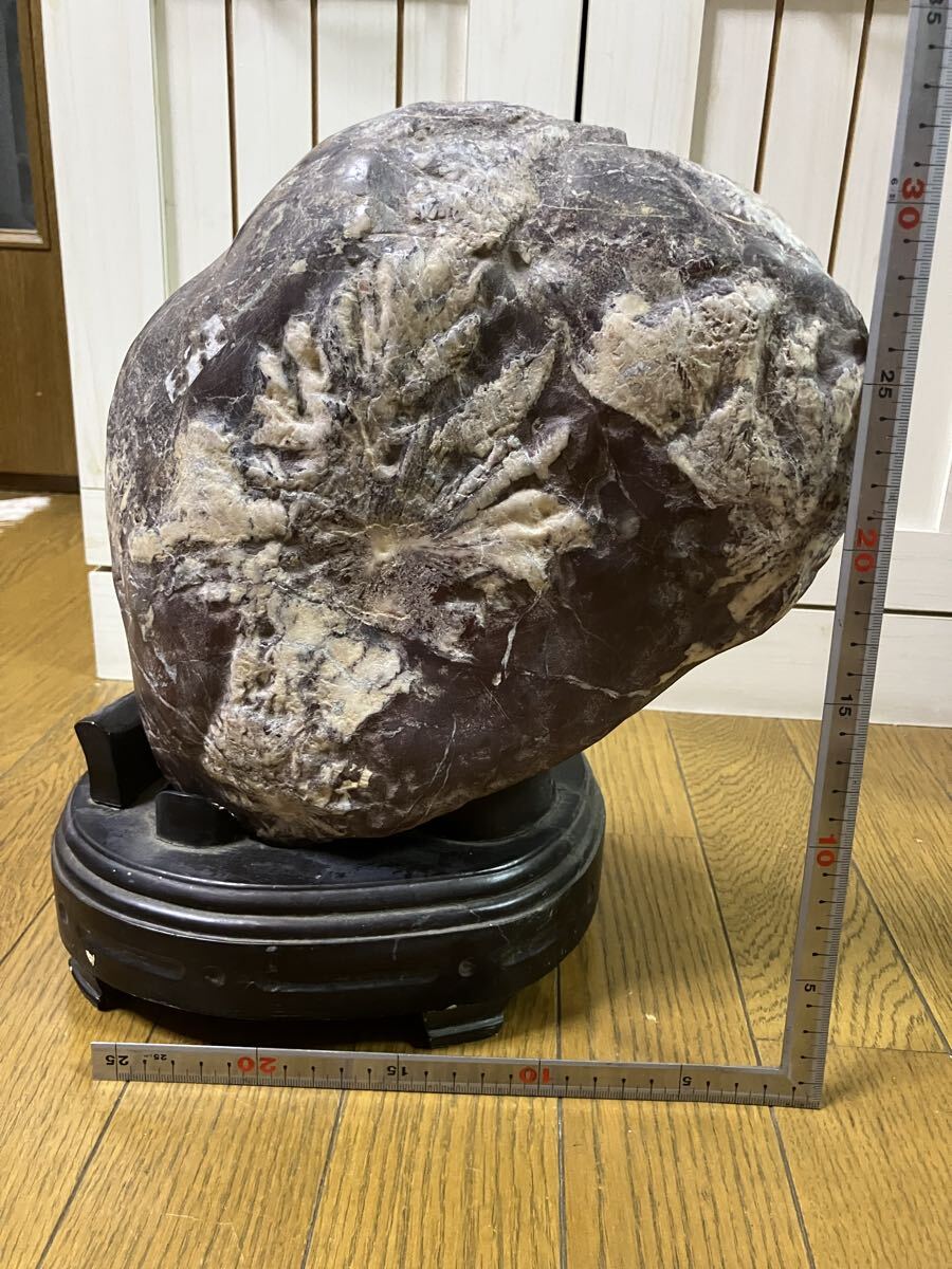 鑑賞石　木台付き 天然石 約980g 鑑賞石 記念石 木製専用台座付き 天然石 約980g