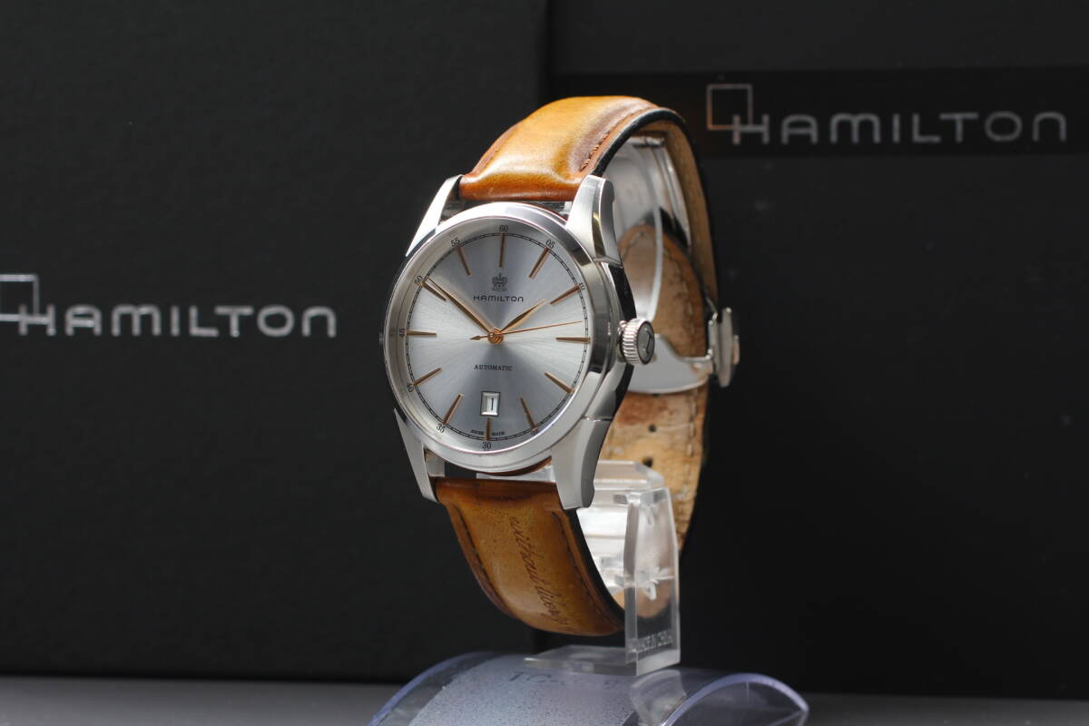 HAMILTON ジャズマスター クロノ クォーツ 稼働品　本革レザーケース付 新作 安心なハミルトン ジャズマスタークオーツクロノ H32612731
