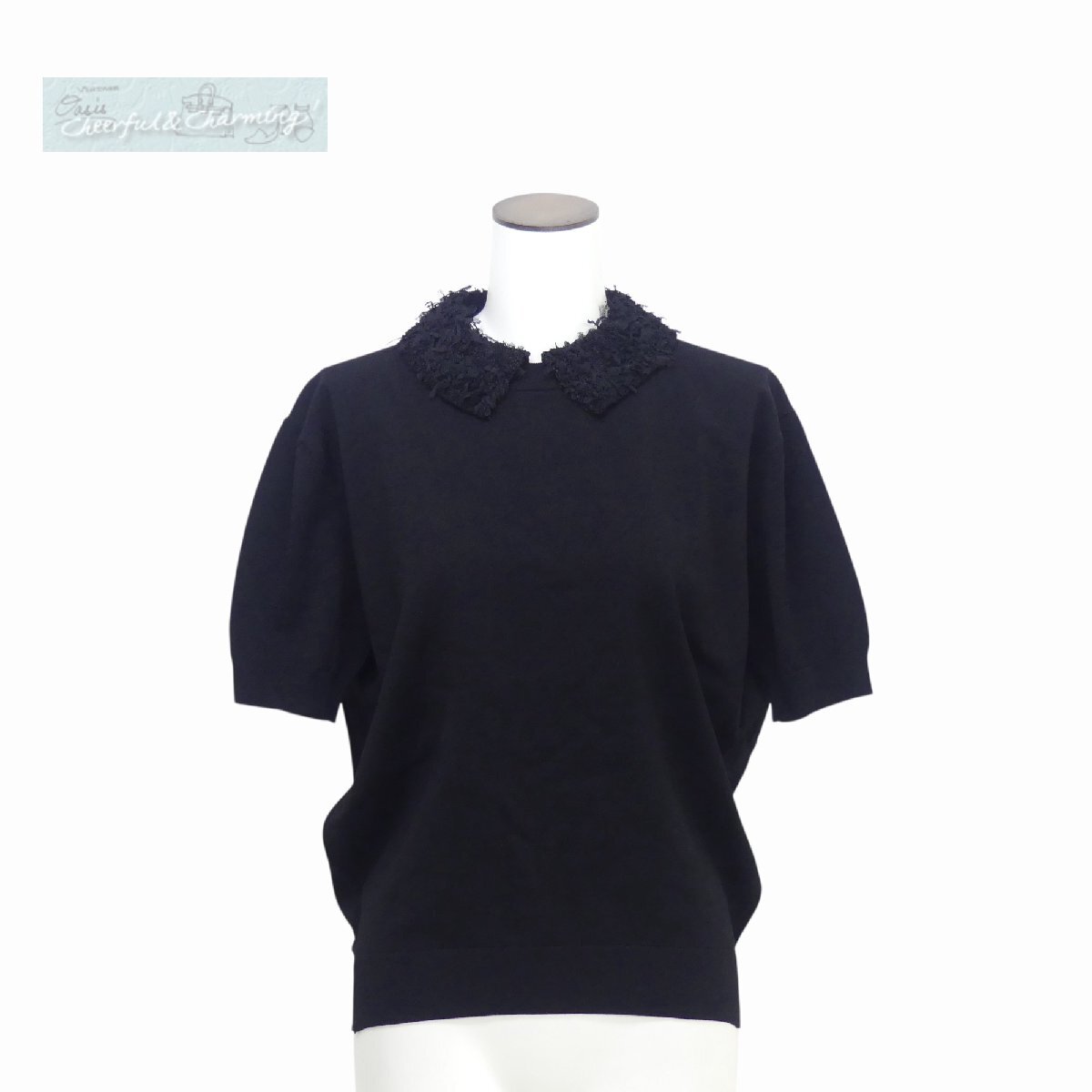 Drawer ドゥロワー レース ヘムスカラップ ブラウス ネイビー 38 Yahoo!オークション -「drawer レース ブラウス」(ドゥロワー