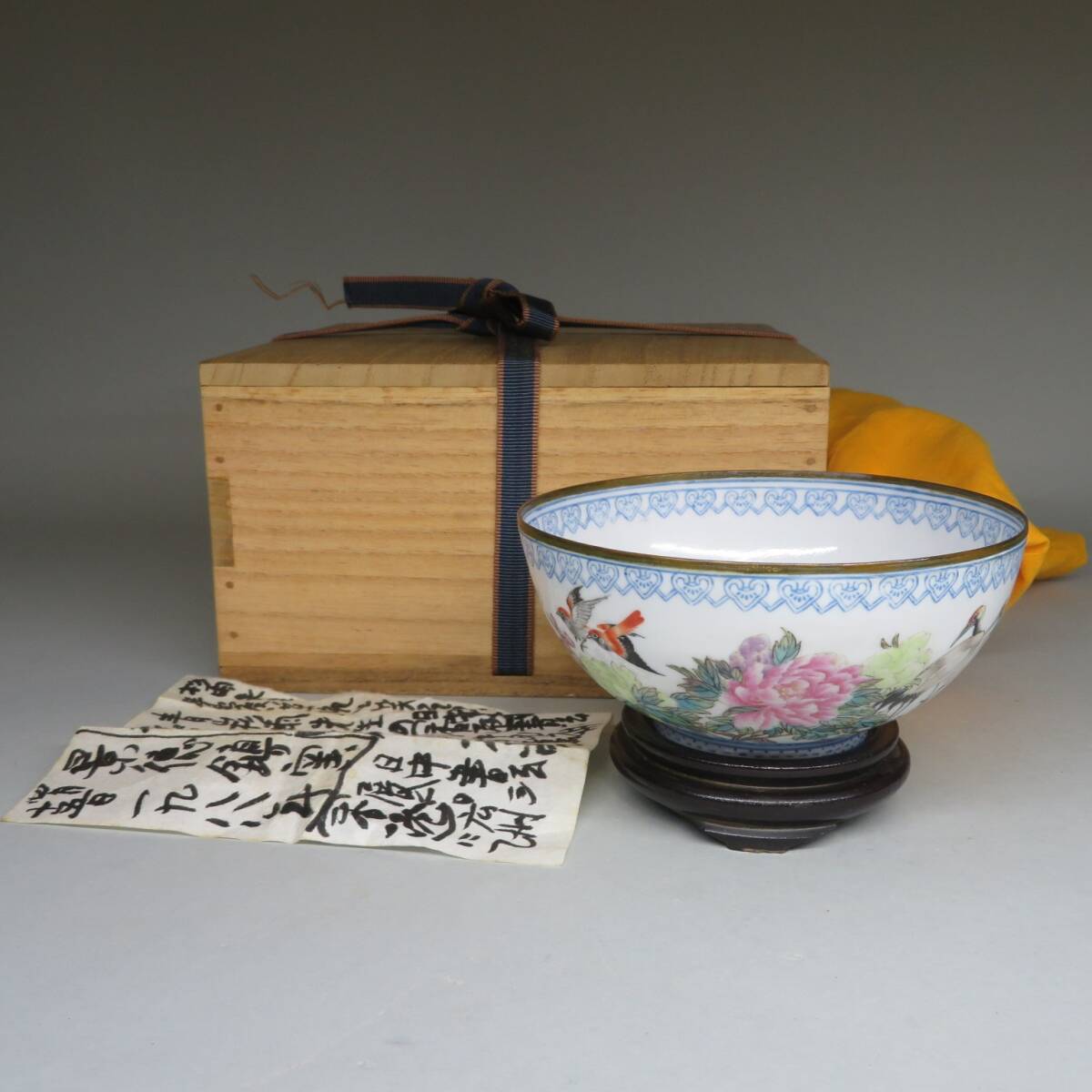 ♦中国美術工芸 薄胎磁 七宝焼 花木図 灰皿 アンティーク 骨董品 コレクション ♢中国美術工芸 薄胎磁 七宝焼 花木図 灰皿 アンティーク 骨董品