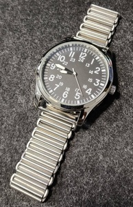 クォーツ パイロットウォッチ 1950 レトロ ビンテージ アンティーク ブレスレット 日本製ムーブメント 夜光 アラビア数字