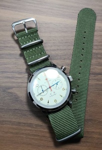 42カーキ 中華 中国 パイロットウォッチ ミリタリーウォッチ 1963 復刻 クロノグラフ クォーツ 21ZUAN 天津 中国空軍航空時計 中国航空手表