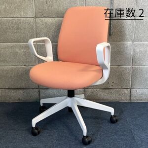 【中古】KOKUYO/コクヨ オフィスチェア 肘付き CO2S-W101C ロータイプ オレンジ 2022年製 《在庫数 2》