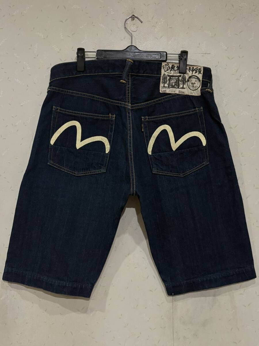 EVISU エビス　Lot 7001勉強 白カモメペイント ショートW38日本製 EVISU エビス Lot 7001勉強 白カモメペイント ショートW38日本製