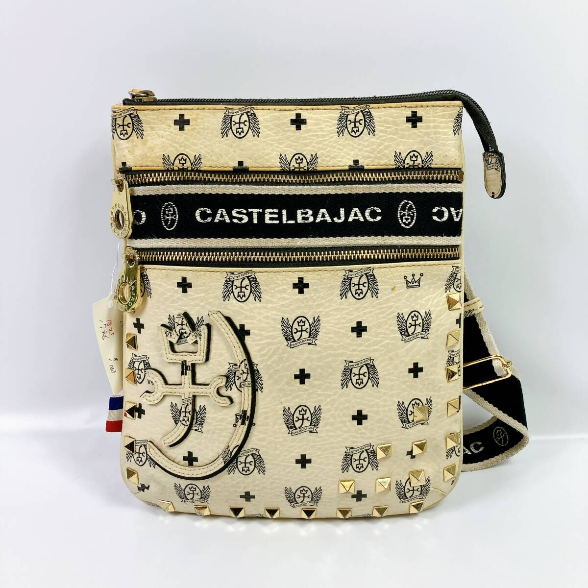 未使用級　カステルバジャック　ショルダーバッグ　総柄　レザー　ブラック 楽天市場】カステルバジャック ショルダーバッグ 中古の通販