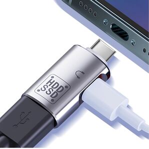 2 in 1 USB C OTGアダプタ Type C to USB 3.0 & USB C 分岐器 Type C 変換アダプタ データ転送と読み取り デジタルイヤホン端子変換