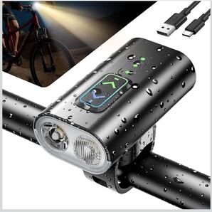 自転車 ライト黄白切替ライト13段階調光 高輝度 自転車ヘッドライト USB-C充電式 ライト アルミ合金小型・超軽量 LEDヘッドライト 懐中電灯
