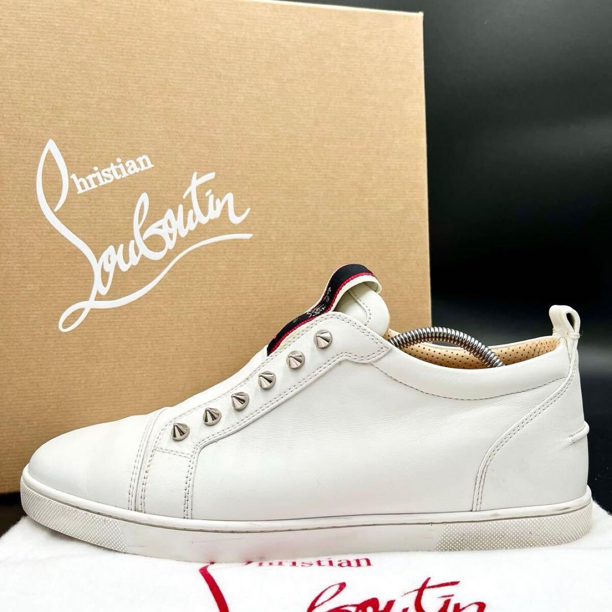 美品 27cm◎Christian Louboutin ハイカットスニーカー 白 Louis ホワイト カーフレザー - Shoes - Men - Christian Louboutin