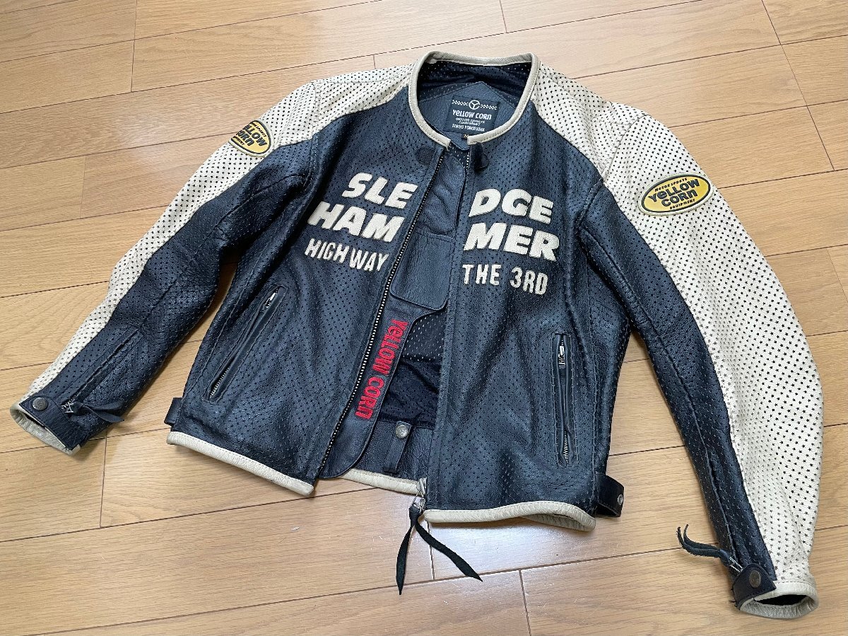 値下げ　【牛革】イエローコーン レザージャケット 黒 LL ライダースジャケット Amazon | イエローコーンレザージャケットYCL001-BK/IV-M
