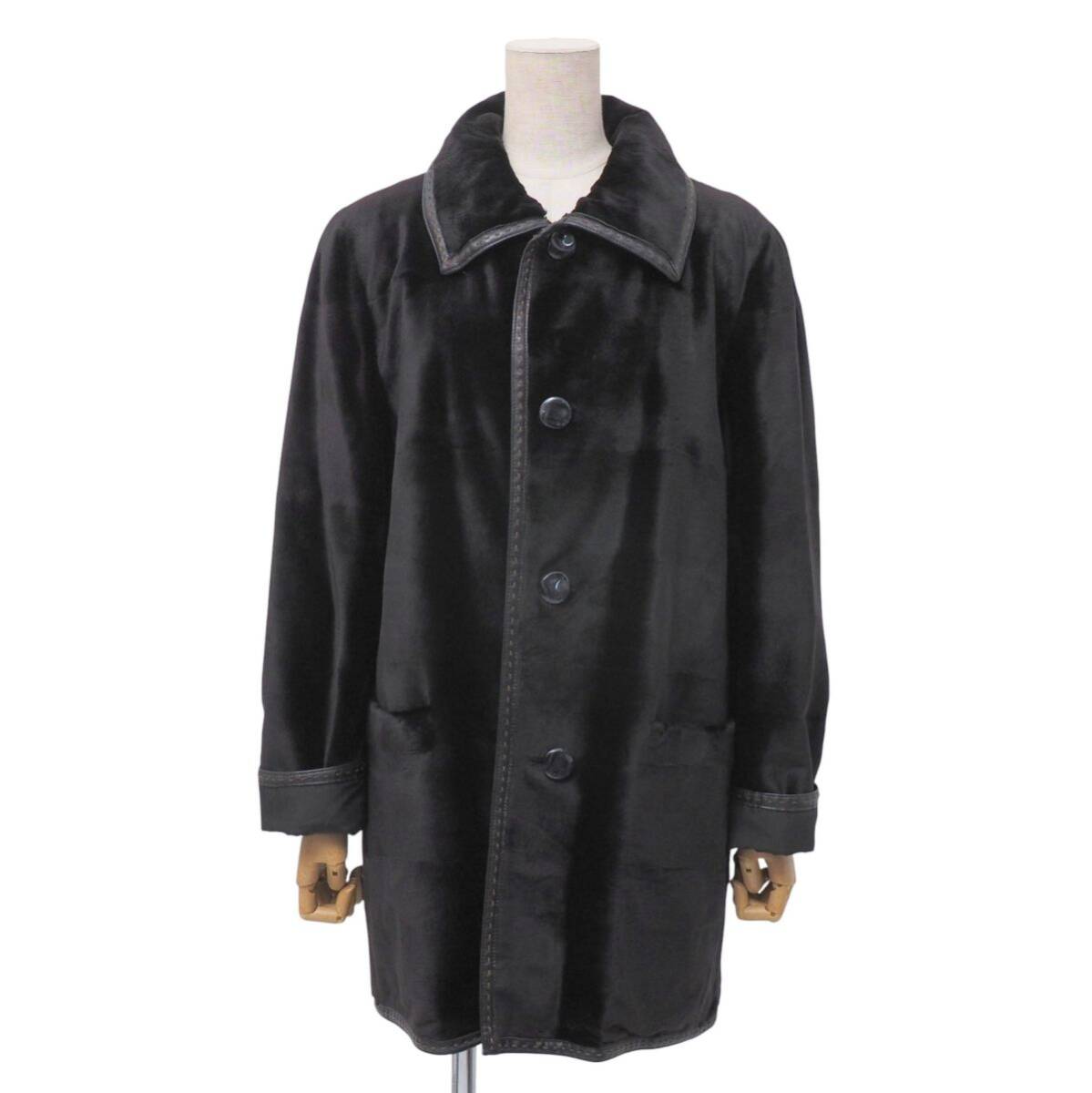 SAGA MINK黒いファーコート　シェアードミンク ボタン付き 未使用品 サガミンク SAGA MINK 銀サガ タグ付き 毛皮コート