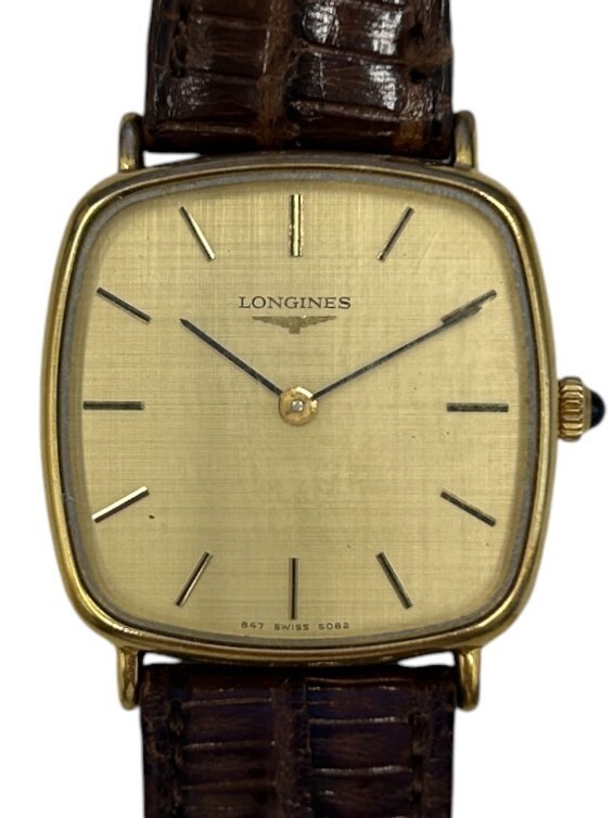 稼動品　美品　 LONGINES ロンジン　コンクエスト　ゴールド　2針　腕時計 ロンジン コンクエスト 腕時計 メンズ ゴールド クオーツ