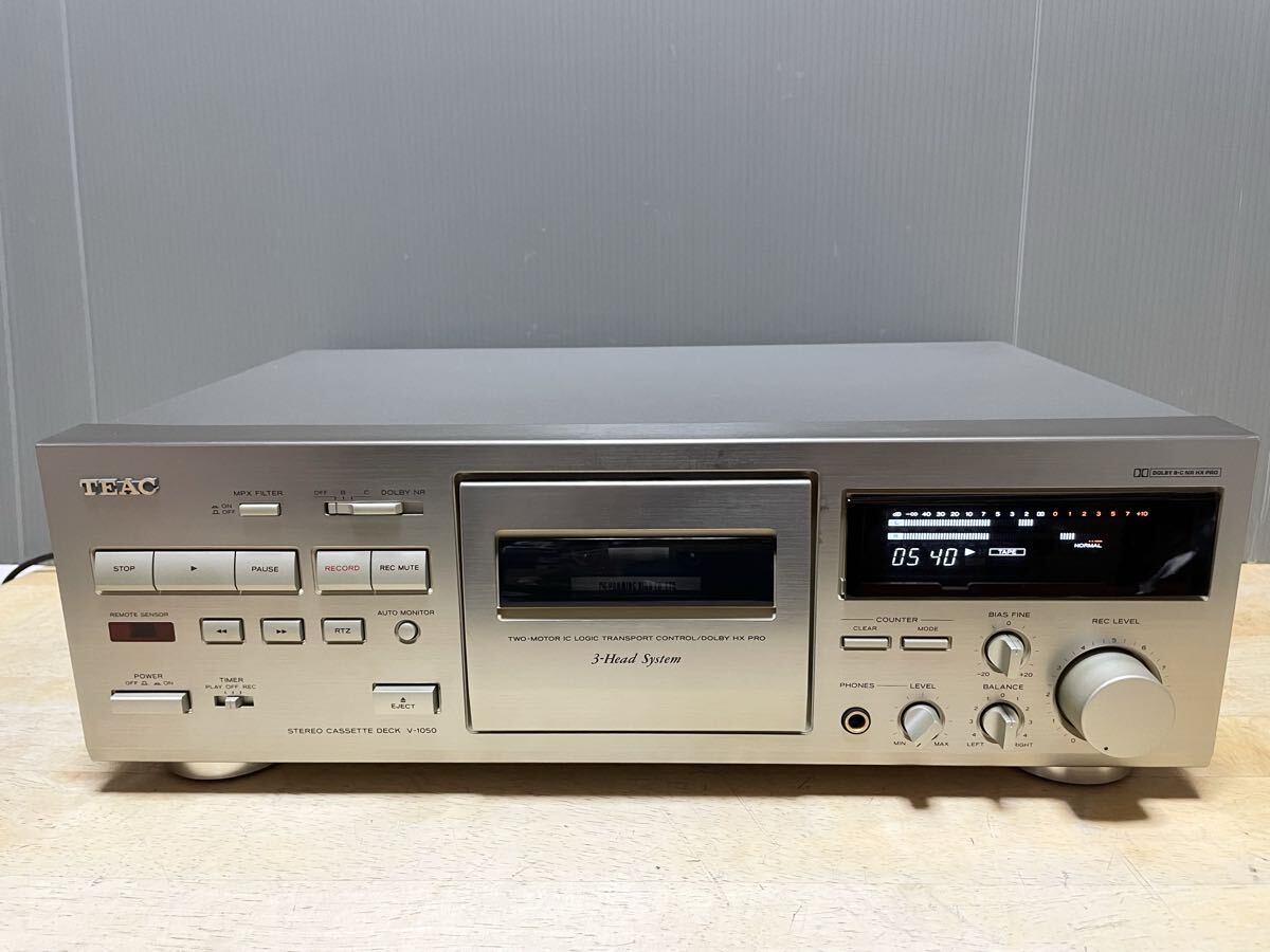 極美品 高級機 TEAC V-1050 3ヘッド Dolby B/C リモコン付 音響機器 ＞ カセットデッキ ＞ TEAC V-1050 3ヘッドカセットデッキ