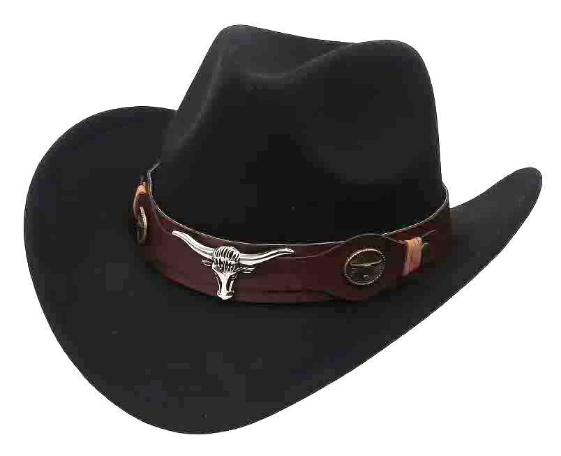 新品 ウエスタンハット バッファロー 飾りベルト 黒 1001 ブラック ブルト