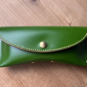 ★メガネケース【送料無料】AlpsLeather アニリン染めコードバン・スタンプ付き・カラーオーダー可(メール受付)インスタsolori_leather