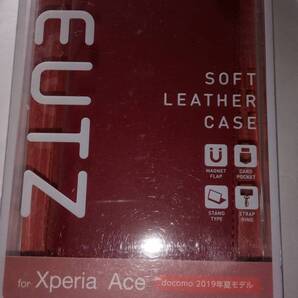 ELECOM Xperia Ace SO-02L ソフトレザーケース 磁石付 レッド 横開手帳型 なめらかな質感誰の手にも馴染 ストラップリング 2つのポケット