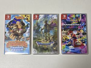 極美品 Nintendo Switch ゲームソフト マリオカート8デラックスド ラゴンクエストⅢ ドンキーコングトロピカルフリーズ 3点セット