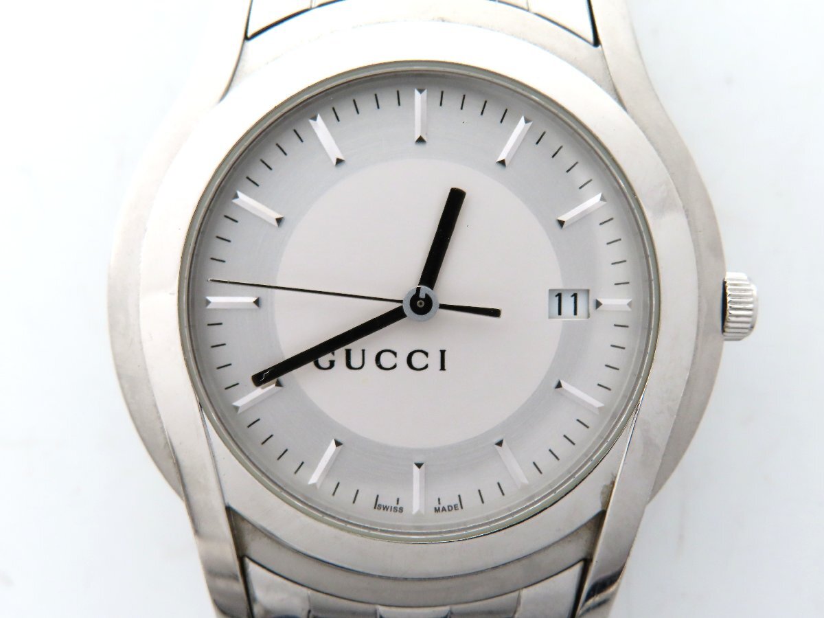 GUCCI グッチ 5500XL 腕時計 ホワイト文字盤 ステンレススチール GUCCI グッチ 5500XL 腕時計 ホワイト文字盤 ステンレススチール
