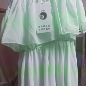 新品ミントグリーン フリル ノースリーブ ワンピース Lサイズ ネグリジェ