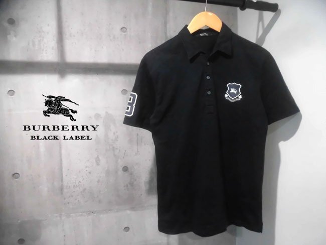 未使用 バーバリーブラックレーベル 半袖ポロシャツ サイズ2 M相当 ホースロゴ バーバリーブラックレーベル BURBERRY BLACK LABEL ポロシャツ