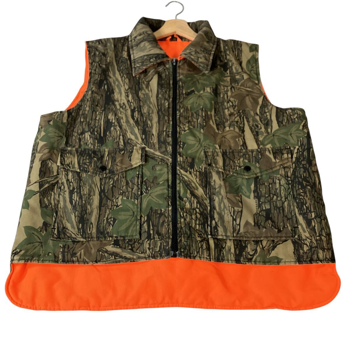 Freeサイズ！リアルツリーカモ　ハンティングベスト コロンビア カーキ 迷彩 アウトドア| ヴィテージ古着屋Feeet