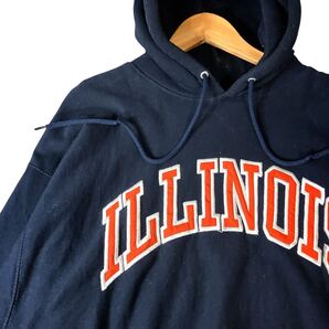 カレッジスウェット パーカー 00s フーディ カレッジスウェット カレッジロゴ 刺繍ロゴ ネイビー紺 2XL アーチロゴ 古着 ビッグシルエット