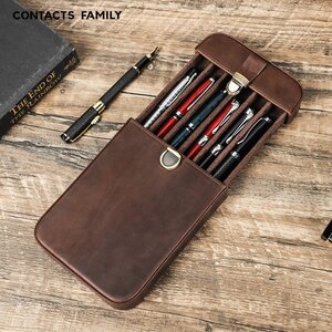 Пенал для ручек Коробка из натуральной воловьей кожи 6 ручек Легкий маленький тонкий футляр Fude Box Чехол для хранения канцелярских принадлежностей Перьевая ручка Роскошный стильный подарок Подарок на зачисление hw866