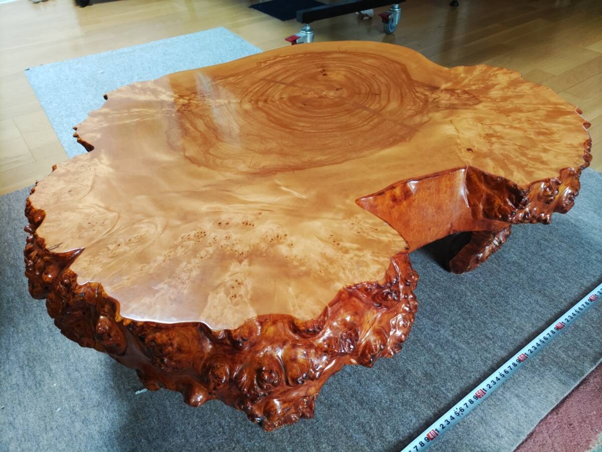 【値下げ】高級銘木 　高級木材　一枚板　座卓　骨董品　珍品　昭和レトロ 値下げ】高級銘木 高級木材 一枚板 座卓 骨董品 珍品 昭和レトロ