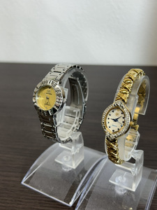 11353-012★Yukiko Kimijima クオーツ腕時計2本/ラインストーン ゴールドカラー YK-011LGW/KA-188401 18K GOLD PLATNG DIAL★