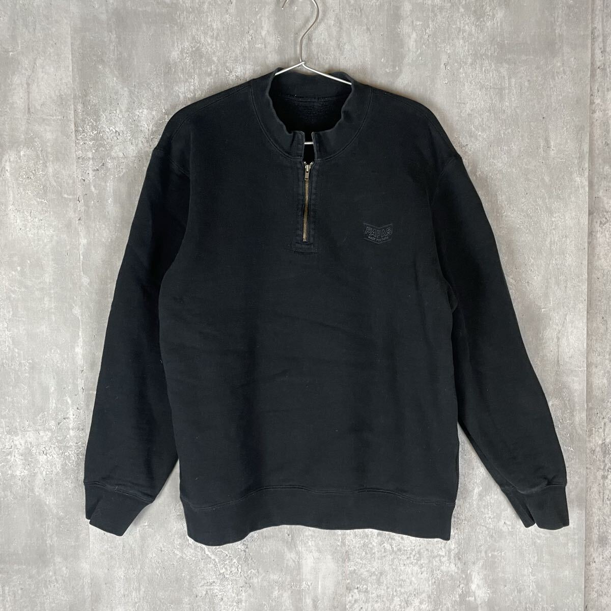 美品）papas パパスプラス ハーフジップ スウェットトレーナー サイズ：LL 美品）papas パパスプラス ハーフジップ スウェットトレーナー