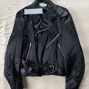 新品50%off 77circa サテン パディング ライダースジャケット ブルゾン 長袖 コート アウター 黒 21AW ナナナナサーカ レディース ブラック