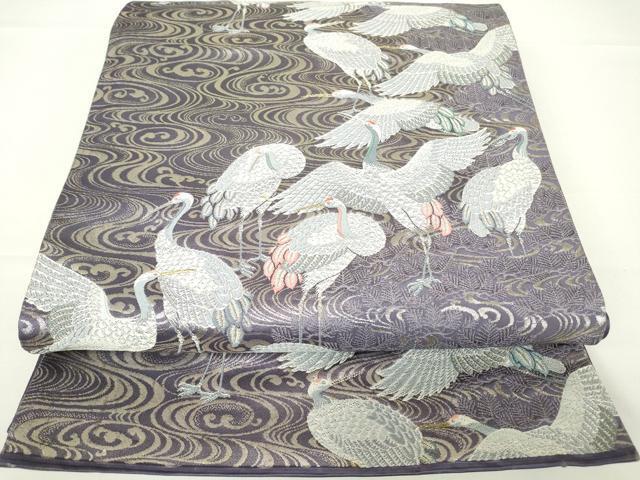 V2 ●高級 正絹 唐織 六通 袋帯 オシドリ V9724 ○高級 正絹 六通 袋帯 オシドリ 袋帯 都謹製 七宝菱祥文 六通