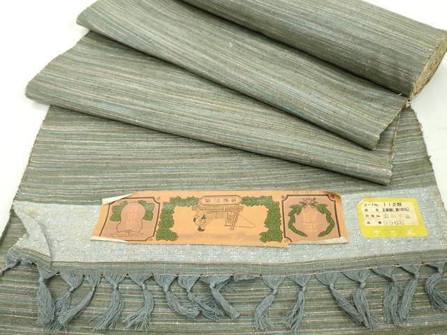 織の美しい反物　紬　未使用　一反 nem00085_1.jpg