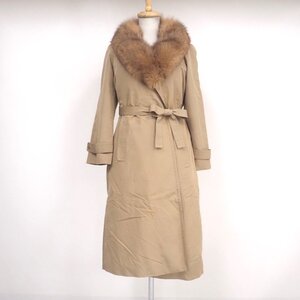 美品【 ROTINY ☆¥1000~ / ライナー取外し可 】高級毛皮 ◆フォックス/コリンスキー ◆ロング丈 108.5cm ◆ベージュ ◆サイズ 9号 ◆C982