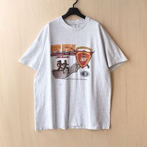 90s古着 イベントTシャツ DELTA ランニング XL 白灰色 霜降り