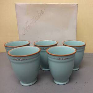 1001ハ◆未使用 Noritake ノリタケ ストーンウェア ボルダーリッジ フリー カップ 5客セット◆