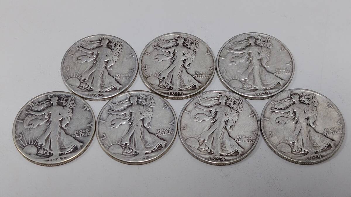 【年号揃え/1945年】ウォーキングリバティ銀貨 6枚セット 年号揃え/1945年】ウォーキングリバティ銀貨 6枚セット 年号揃え/1945年】