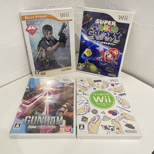 【動作未確認】Wii スーパーマリオギャラクシー はじめてのWii バイオハザード ガンダム ソフト 4個セット セット売り 19