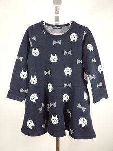 kladskap (クレードスコープ) ねこ リボン ワンピース 100 子供服 ナルミヤ 送料無料