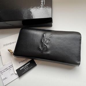 【極上美品】 Saint Laurentイブサンローランラウンドファスナー長財布